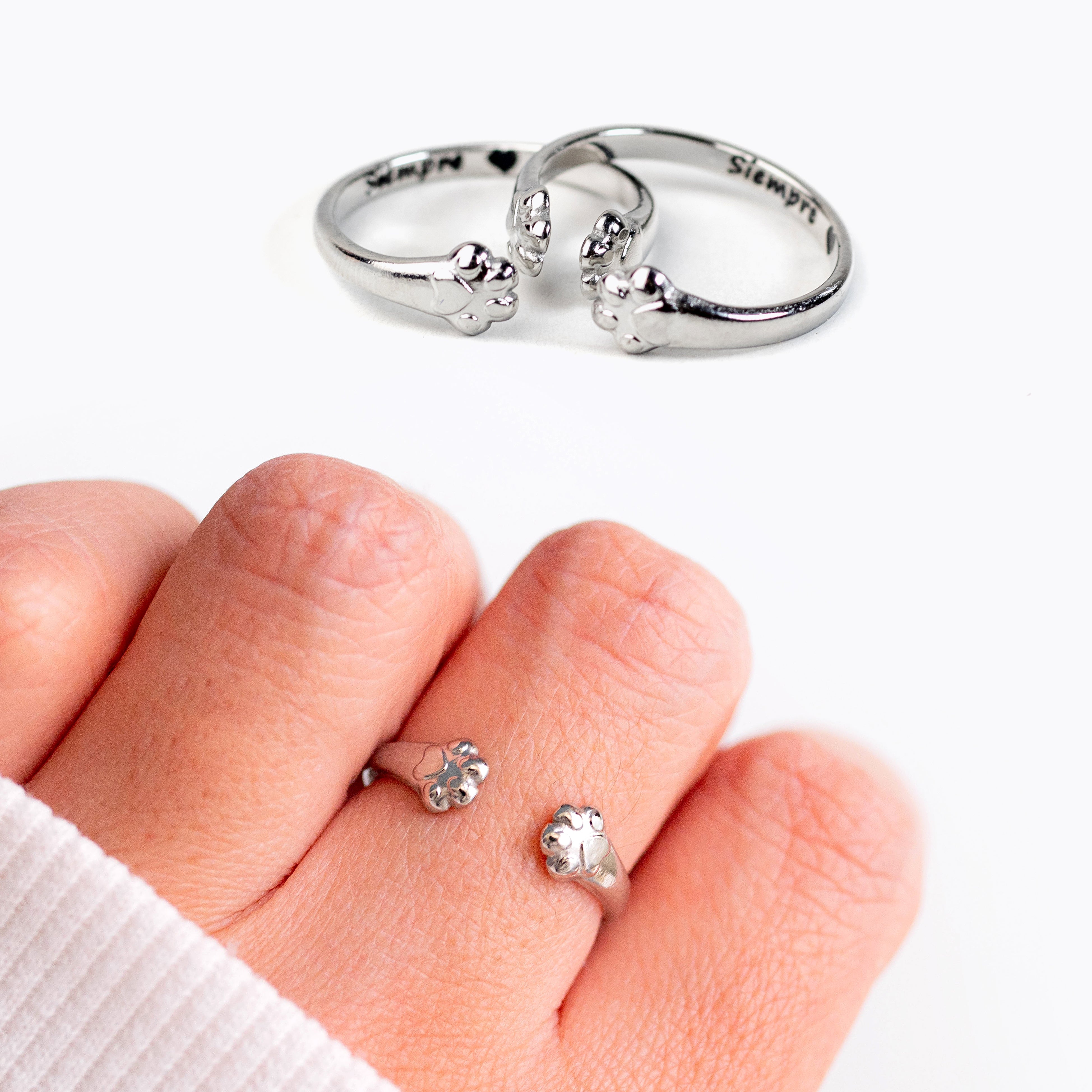 Anillos con forma de patitas de perro
