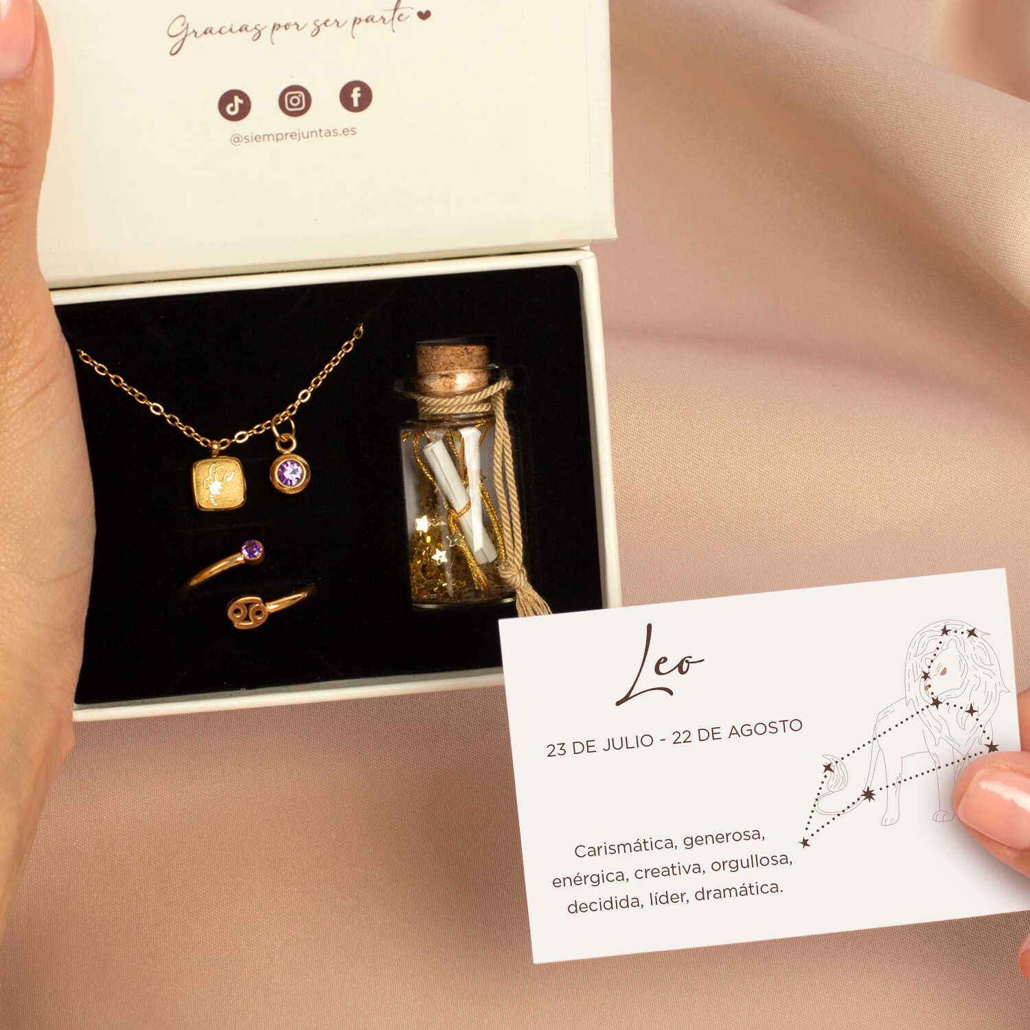 Anillo collar signo zodiaco Leo