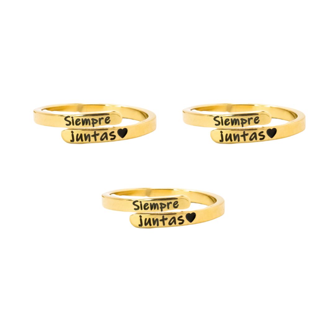 Set anillo siempre juntas dorado