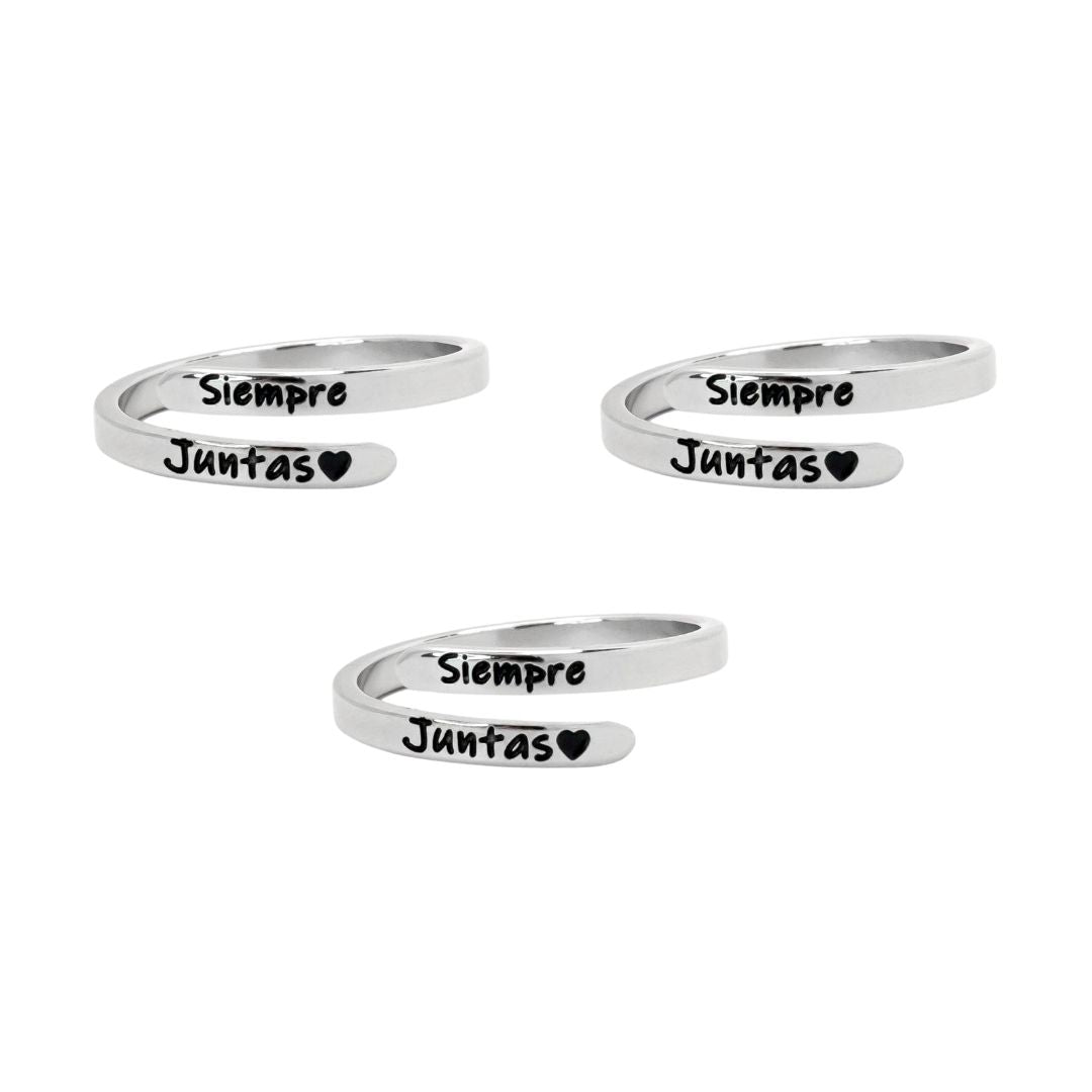 Set anillos plata siempre juntas